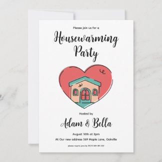 we have moved modern housewarming invitations