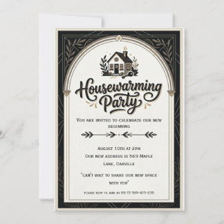 we have moved modern housewarming invitations
