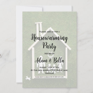we have moved modern housewarming invitations