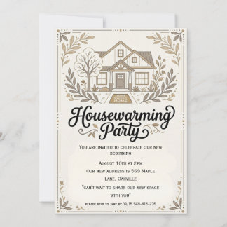 we have moved modern housewarming invitations