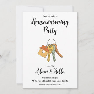 we have moved modern housewarming invitations