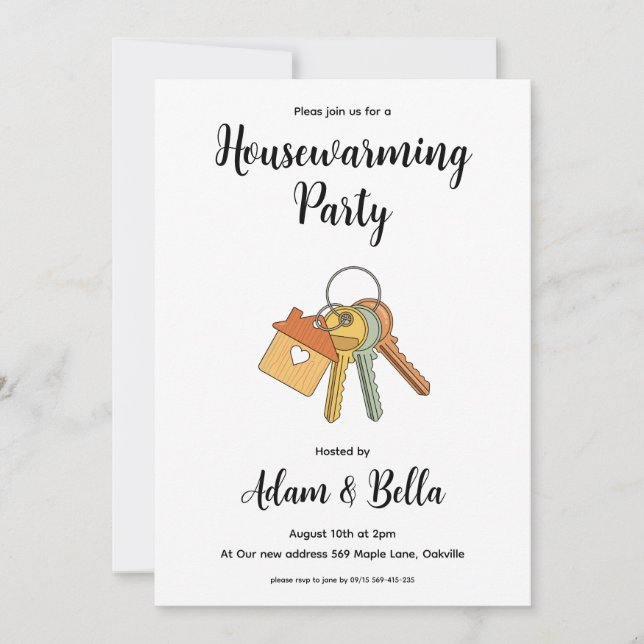 we have moved modern housewarming invitations (Front)