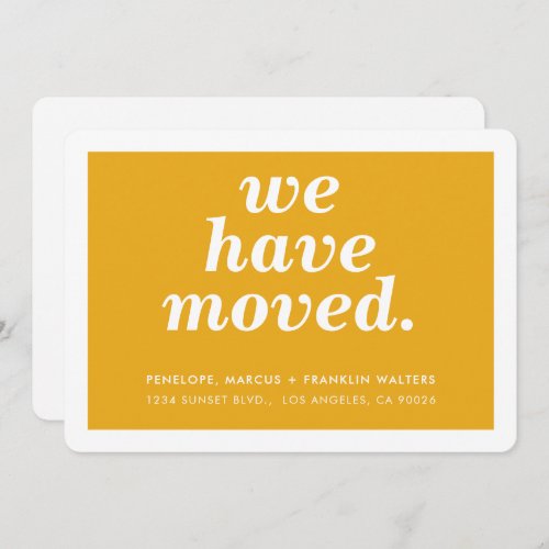 WE HAVE MOVED modern minimal new address amber Announcement