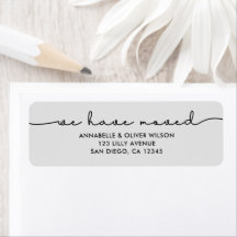 We Have Moved Return Address Labels | Zazzle