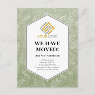 We Have Moved Moving Announcement Green Ferns Postcard