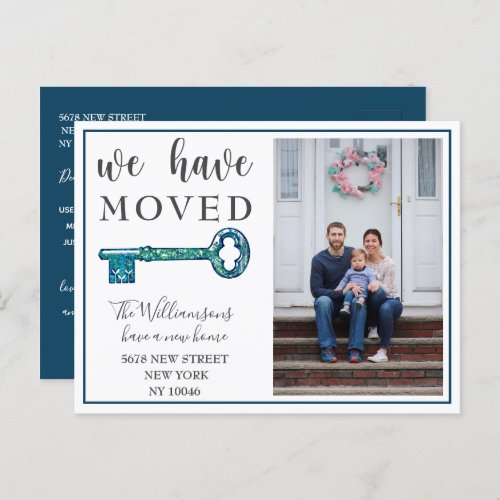  We Have Moved Navy Key Photo Moving Announcement