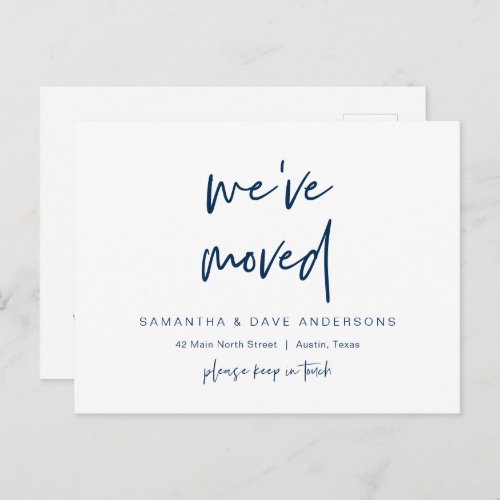we have moved New Address Announcement Modern Po Postcard