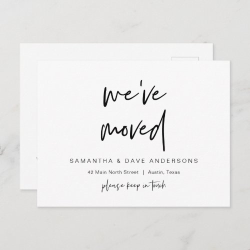 we have moved New Address Announcement Modern Postcard