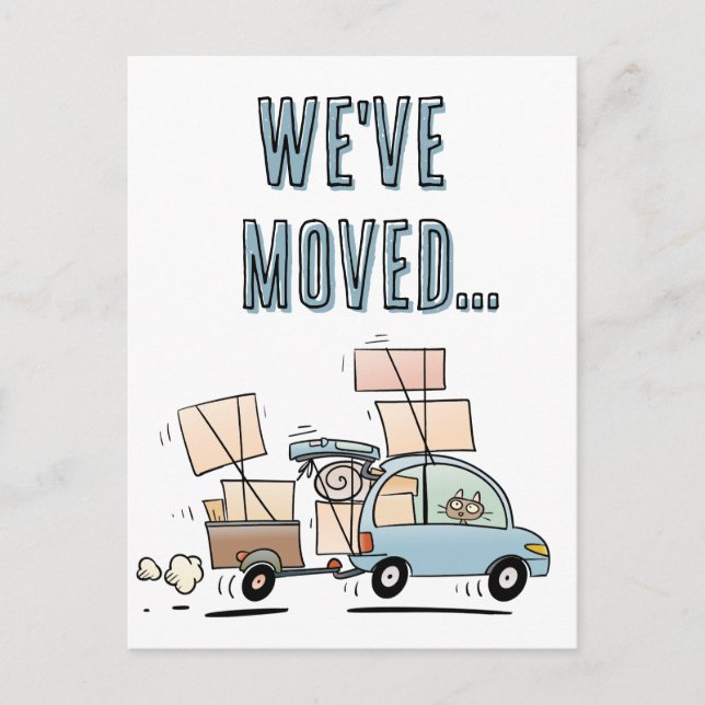 We Have Moved New Address Funny Cartoon Postcard (Front)