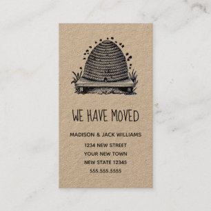 We Have Moved New Address Rustic Beehive Business Card