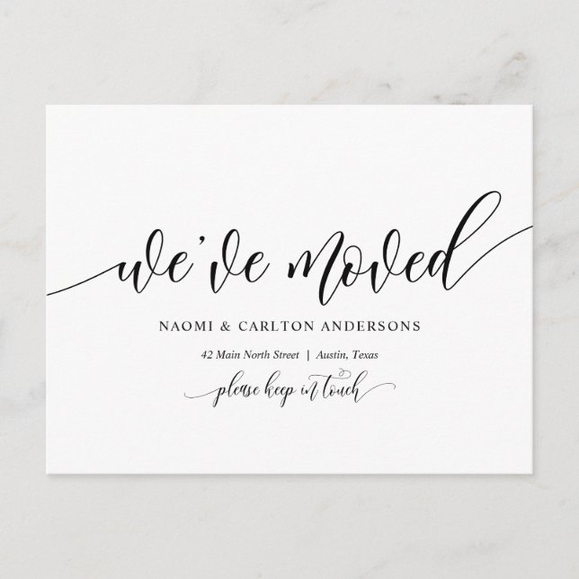 We Have Moved, New Home Address Announcement Postcard (Front)