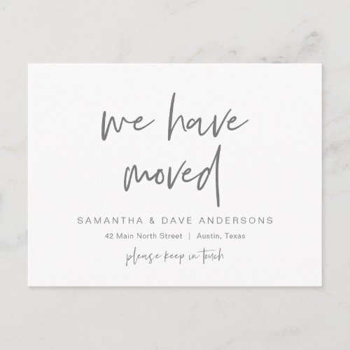 We have moved New Home Address Announcement Postcard