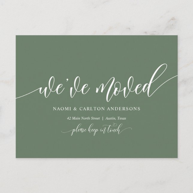 We Have Moved, New Home Address Announcement Postcard (Front)