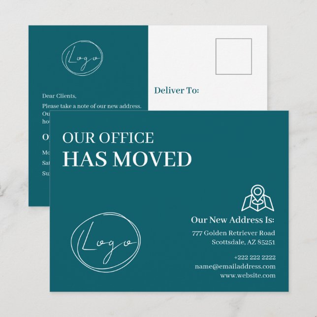 We Have Moved Office Business Address Change Postcard (Front/Back)