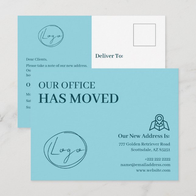 We Have Moved Office Business Address Change Postcard (Front/Back)