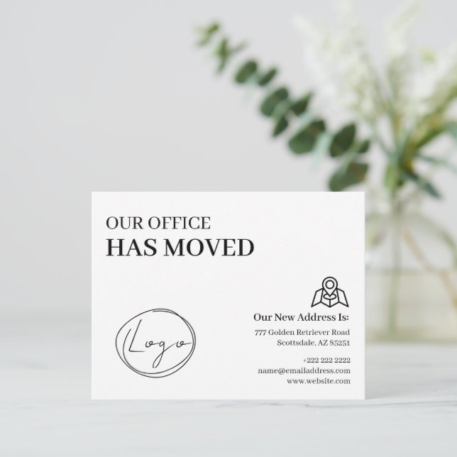We Have Moved Office Business Address Change Postcard (Standing Front)