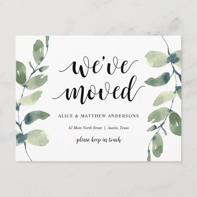 We Have Moved, Our New Home Address Announcement Postcard (Front)