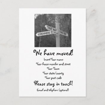 We Have Moved Postcard by elfike at Zazzle
