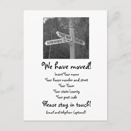 We Have Moved Postcard