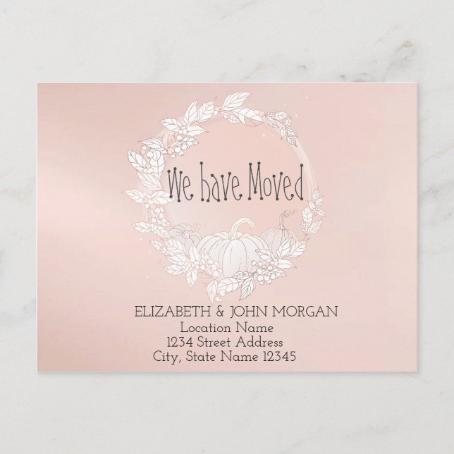 We Have Moved, Pumpkin  New Address Announcement Postcard (Front)