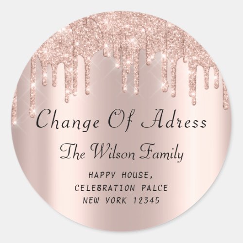 We Have Moved RSVP Change Of Address Rose  Classic Round Sticker