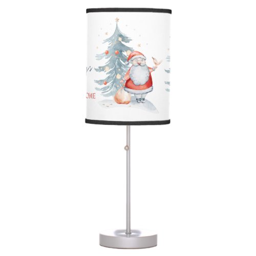 We Have Moved Santa ClausPine Tree Table Lamp