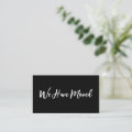 We Have Moved Script Moving Announecment Black Enclosure Card | Zazzle