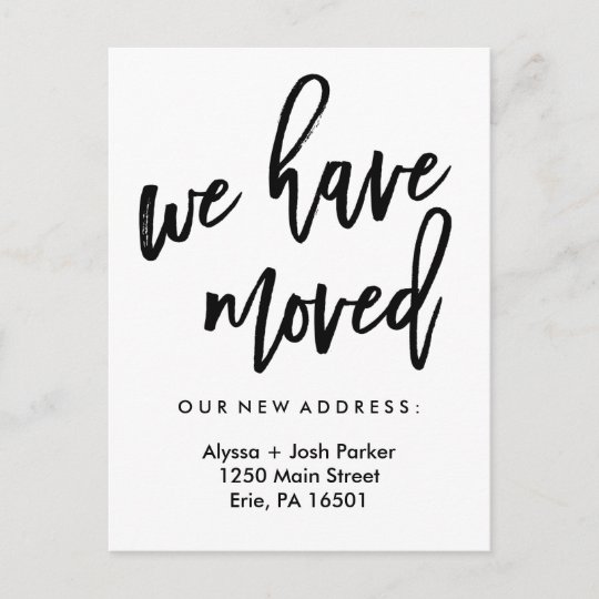 We Have Moved | Simple Modern Typography Announcement Postcard | Zazzle.com