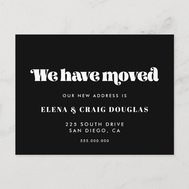We have moved Vintage moving Announcement Postcard (Front)