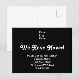 We Have Moved Visit Our New Location Business Logo Postcard