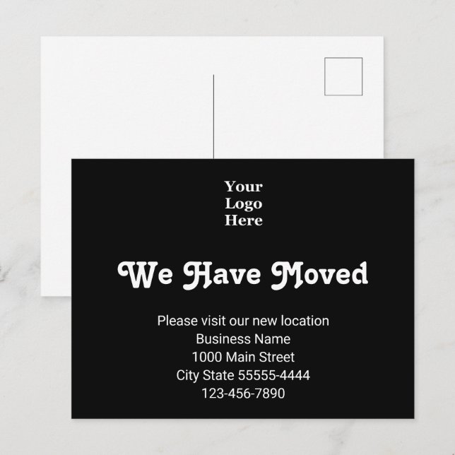 We Have Moved Visit Our New Location Business Logo Postcard (Front/Back)
