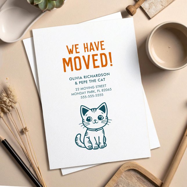 We have moved with our cat postcard (Creator Uploaded)