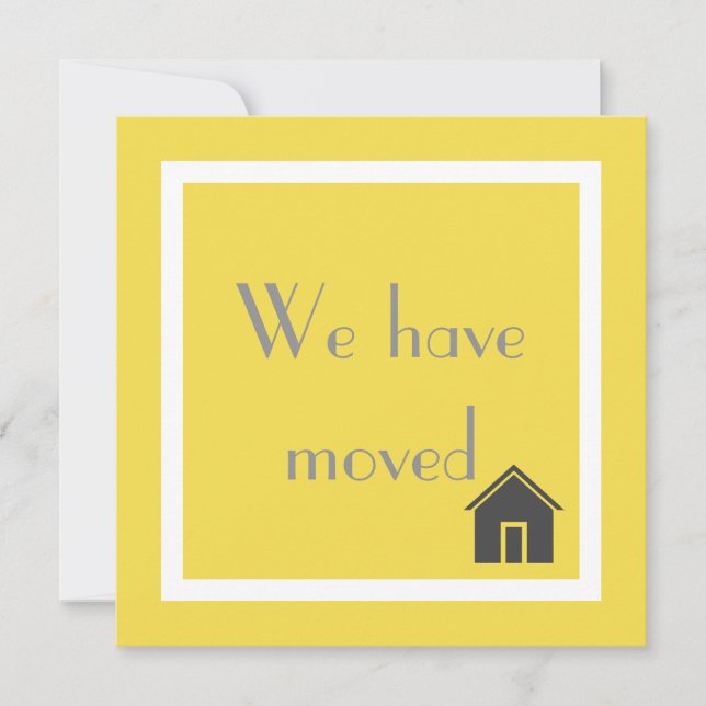 We Have Moved Yellow Moving Announcement (Front)