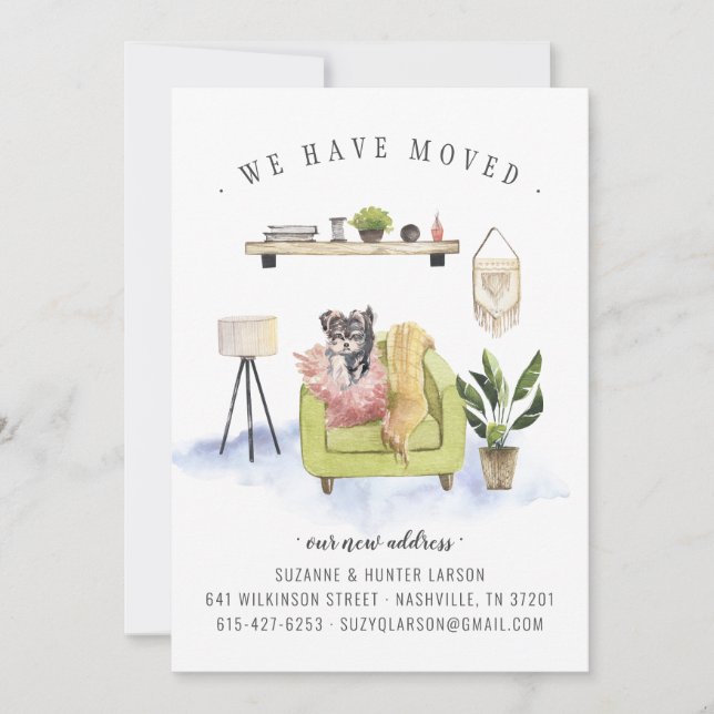 We Have Moved | Yorkie Moving Announcement (Front)