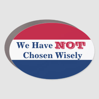 We Have Not Chosen Wisely large oval Car Magnet