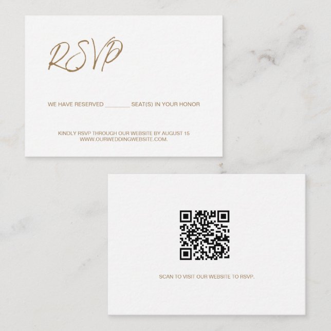 We have reserved seats Custom QR CODE Gold Enclosure Card (Front/Back)