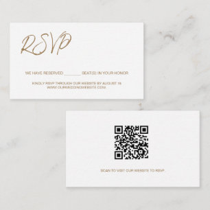 We have reserved seats Custom QR CODE Gold Enclosure Card
