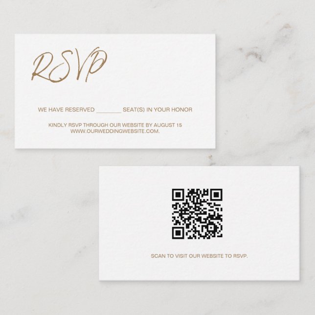 We have reserved seats Custom QR CODE Gold Enclosure Card (Front/Back)