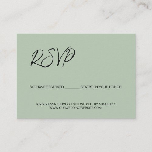 We have reserved seats template Sage green RSVP