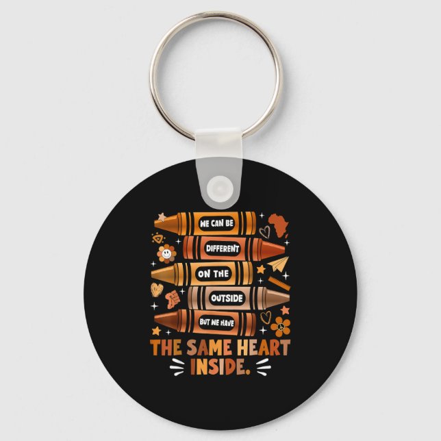 We Have The Same Heart Black History Month African Keychain (Front)
