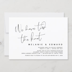 We have tied the knot, Modern Wedding Elopement Invitation