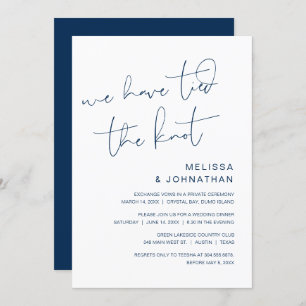 We have tied the knot, Wedding Elopement Invitatio Invitation