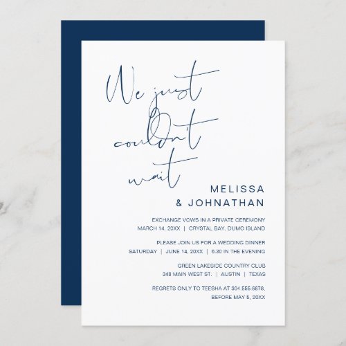 We have tied the knot Wedding Elopement Invitatio Invitation