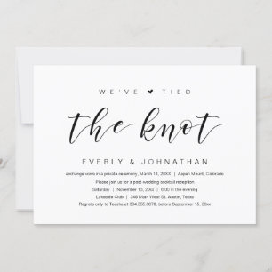 We have tied the knot, Wedding Elopement Invitatio Invitation