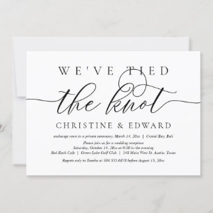 We Have Tied The Knot, Wedding Elopement Invitatio Invitation