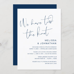 We have tied the knot, Wedding Elopement Invitatio Invitation