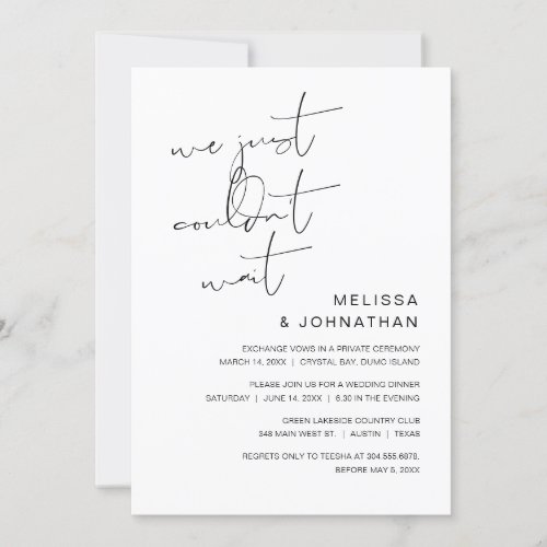 We have tied the knot Wedding Elopement Invitation