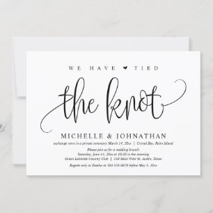 We Have Tied The Knot, Wedding Elopement Party Inv Invitation