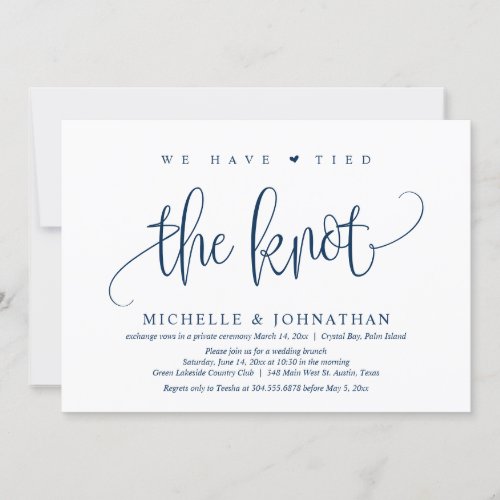 We Have Tied The Knot Wedding Elopement Party Inv Invitation