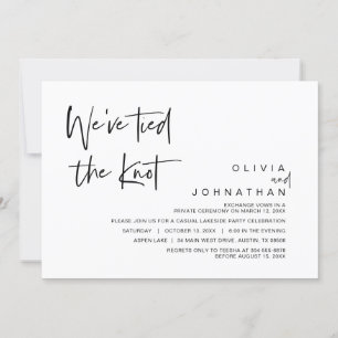 We have tied the knot, Wedding Elopement Party Invitation